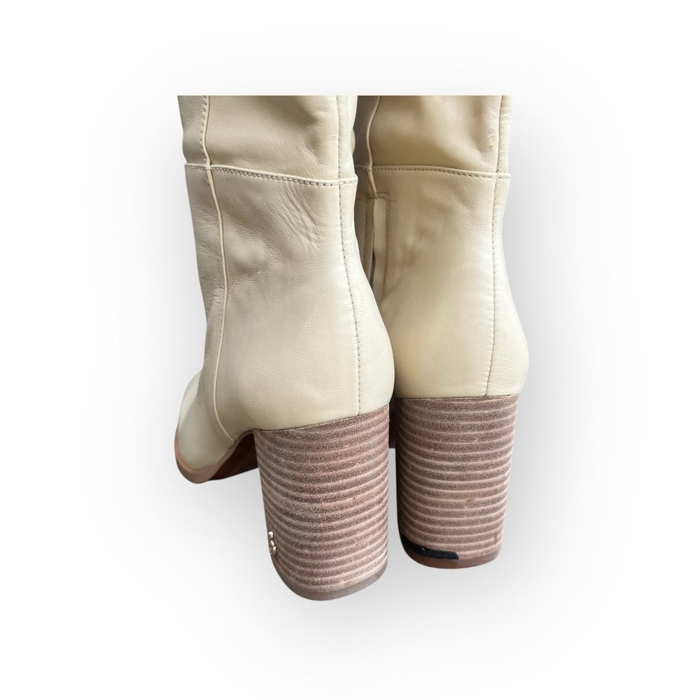 Sam Edelman Cream Knee-High Leather Boots 3.25” heels - Picture 9 of 15